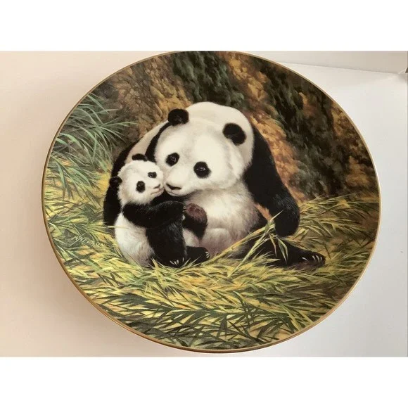 The Panda By Will Nelson Bradex Collector Plate Endangered Species 1988 Series - Picture 2 of 6